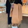 Khăn choàng Cashmere mùa đông EBINLANDS - Mohair dài ấm áp, trơn dày thời trang nữ 5
