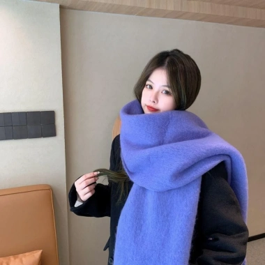 Khăn choàng Cashmere mùa đông EBINLANDS - Mohair dài ấm áp, trơn dày thời trang nữ 6