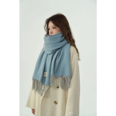 Khăn choàng cổ unisex Hàn Quốc thu đông, len cashmere hai mặt - Giá chỉ 590k 6