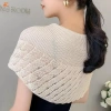 Khăn choàng nữ dệt kim đuôi cá màu trơn - Shrug nhỏ, siêu nhẹ, giảm giá 18% 2
