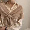 Khăn choàng nữ dệt kim đuôi cá màu trơn - Shrug nhỏ, siêu nhẹ, giảm giá 18% 3