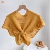 Khăn choàng nữ dệt kim đuôi cá màu trơn - Shrug nhỏ, siêu nhẹ, giảm giá 18% 4