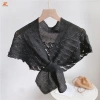 Khăn choàng nữ dệt kim đuôi cá màu trơn - Shrug nhỏ, siêu nhẹ, giảm giá 18% 5