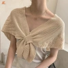 Khăn choàng nữ dệt kim đuôi cá màu trơn - Shrug nhỏ, siêu nhẹ, giảm giá 18% 6