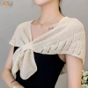 Khăn choàng nữ dệt kim đuôi cá màu trơn - Shrug nhỏ, siêu nhẹ, giảm giá 18% 9