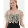 Khăn choàng sequin hạt 1.920 - Filipiniana cô dâu, bolero thêu lá zigzag, che phủ 7