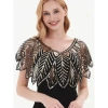 Khăn choàng sequin hạt 1.920 - Filipiniana cô dâu, bolero thêu lá zigzag, che phủ 9