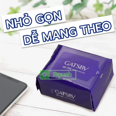 Khăn giấy ướt Gatsby Deodorant Body Paper 30 tờ - Gói vuông thơm, có cồn, 398.000₫ 5 Khăn giấy ướt Gatsby Deodorant Body Paper 30 tờ - Gói vuông thơm, có cồn, 398.000₫ 5