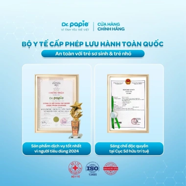 Khăn hạ sốt Dr.Papie 3mo+ Nhi khoa 25 khăn/hộp ngăn ngừa co giật giảm sốt bé 3 tháng+ Giá ưu đãi 153.000 VND 5