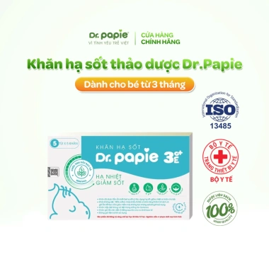 Khăn hạ sốt Dr.Papie 3mo+ Nhi khoa 25 khăn/hộp ngăn ngừa co giật giảm sốt bé 3 tháng+ Giá ưu đãi 153.000 VND 9