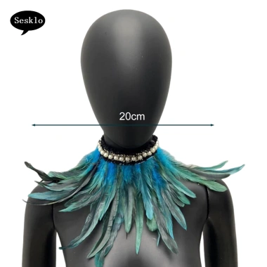 Khăn lông vũ sân khấu cosplay - Vòng cổ ngọc trai giả, ruy băng điều chỉnh, 127k