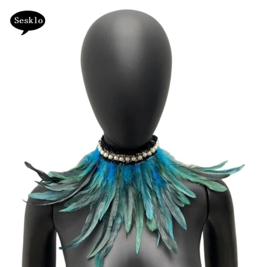 Khăn lông vũ sân khấu cosplay - Vòng cổ ngọc trai giả, ruy băng điều chỉnh, 127k