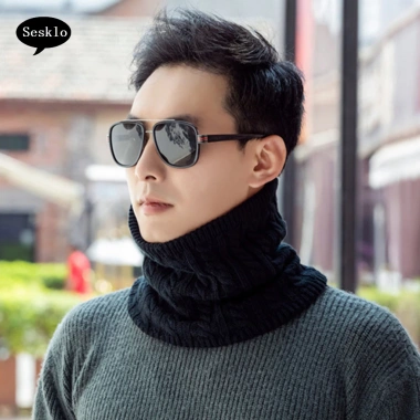 Khăn quàng cổ nam mùa đông ấm áp nhung dày dệt kim màu trơn - Giá ưu đãi 103.680 VND