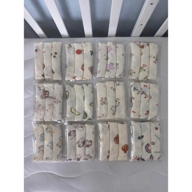 Khăn Tam Giác Yếm Ăn Dặm Bé Xô Muslin Mềm Mại 2 Nấc Cúc Bấm Thấm Hút 45.000đ 4