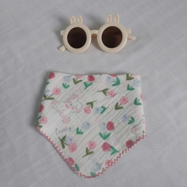 Khăn Tam Giác Yếm Ăn Dặm Bé Xô Muslin Mềm Mại 2 Nấc Cúc Bấm Thấm Hút 45.000đ 7
