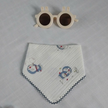 Khăn Tam Giác Yếm Ăn Dặm Bé Xô Muslin Mềm Mại 2 Nấc Cúc Bấm Thấm Hút 45.000đ 8