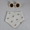 Khăn Tam Giác Yếm Ăn Dặm Bé Xô Muslin Mềm Mại 2 Nấc Cúc Bấm Thấm Hút 45.000đ 9