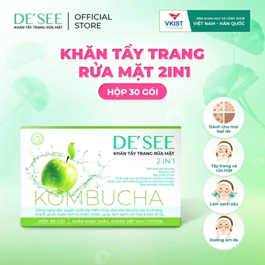 Khăn tẩy trang 2 IN 1 Dr.Papie Kombucha cho mẹ bầu & cho con bú 30c, giá 197.000đ