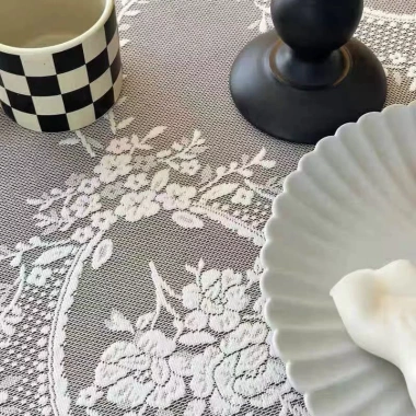 Khăn trải bàn ren rỗng sợi tổng hợp vintage - Che bụi, sang trọng cho nhà, khách sạn, hội nghị - Giá chỉ 77.963₫