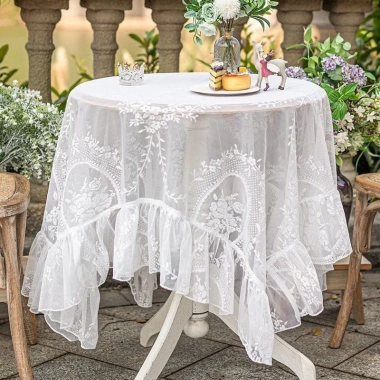 Khăn trải bàn ren rỗng sợi tổng hợp vintage - Che bụi, sang trọng cho nhà, khách sạn, hội nghị - Giá chỉ 77.963₫