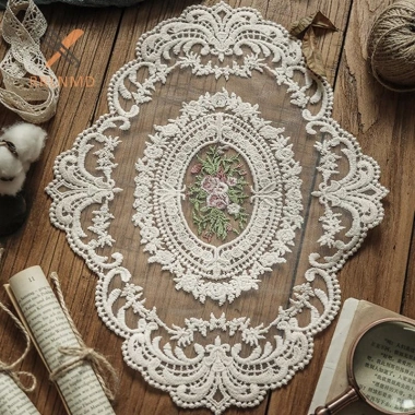 Khăn Trải Bàn Thêu Vải Thanh Lịch Rrlnmd - Đế Lót Ly & Cà Phê, Giá Ưu Đãi 36.936 VND