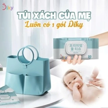 Khăn Ướt DIKY 20 Tờ Gói Nhỏ Tiện Mang - Vải Mềm Mịn, Không Mùi, Dịu Nhẹ Da Nhạy Cảm 4 Khăn Ướt DIKY 20 Tờ Gói Nhỏ Tiện Mang - Vải Mềm Mịn, Không Mùi, Dịu Nhẹ Da Nhạy Cảm 4