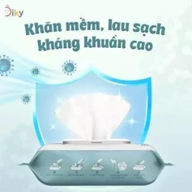 Khăn Ướt DIKY 20 Tờ Gói Nhỏ Tiện Mang - Vải Mềm Mịn, Không Mùi, Dịu Nhẹ Da Nhạy Cảm 5 Khăn Ướt DIKY 20 Tờ Gói Nhỏ Tiện Mang - Vải Mềm Mịn, Không Mùi, Dịu Nhẹ Da Nhạy Cảm 5