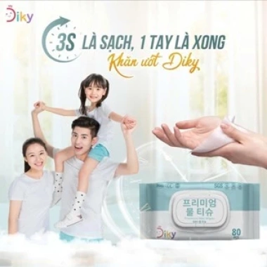 Khăn Ướt DIKY 20 Tờ Gói Nhỏ Tiện Mang - Vải Mềm Mịn, Không Mùi, Dịu Nhẹ Da Nhạy Cảm 7 Khăn Ướt DIKY 20 Tờ Gói Nhỏ Tiện Mang - Vải Mềm Mịn, Không Mùi, Dịu Nhẹ Da Nhạy Cảm 7