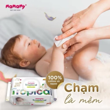 Khăn ướt Mamamy Tropical 90 tờ cao cấp cho bé - Giá ưu đãi 35.000 VNĐ