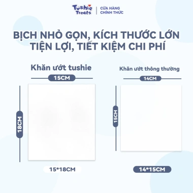 Khăn ướt mini Tushie Treats 10 gói - không cồn, không mùi, an toàn cho da nhạy cảm, 20.000₫ 7