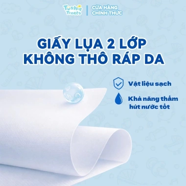 Khăn vải đa năng Tushie Treats 300g - Dùng khô & ướt, không mùi, không hoá chất, an toàn cho bé, giảm còn 20.000₫ 2