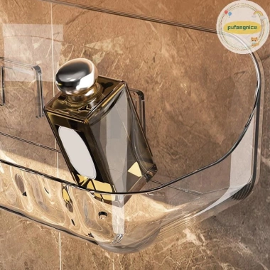 Khay Acrylic Trong Suốt Treo Tường Đấm Miễn Phí Đựng Mỹ Phẩm, Trang Điểm, Tổ Chức Phòng Tắm 61.930 VND