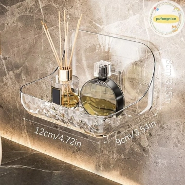 Khay Acrylic Trong Suốt Treo Tường Đấm Miễn Phí Đựng Mỹ Phẩm, Trang Điểm, Tổ Chức Phòng Tắm 61.930 VND