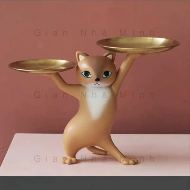 Khay Trang Trí Hình Mèo Resin Cao Cấp - Kim Loại Chống Trầy, 3 Màu Thời Thượng, Đa Năng Đựng Đồ 7 Khay Trang Trí Hình Mèo Resin Cao Cấp - Kim Loại Chống Trầy, 3 Màu Thời Thượng, Đa Năng Đựng Đồ 7