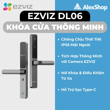 Khóa điện tử thông minh Ezviz CS-DL06 - Bảo mật, giá chỉ 3.3 triệu, giảm 19%