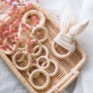 Khoen tròn gỗ thắt macrame đa năng – làm túi xách, đồ handmade, giá chỉ 13.000₫