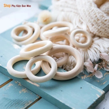 Khoen tròn gỗ thắt macrame đa năng – làm túi xách, đồ handmade, giá chỉ 13.000₫
