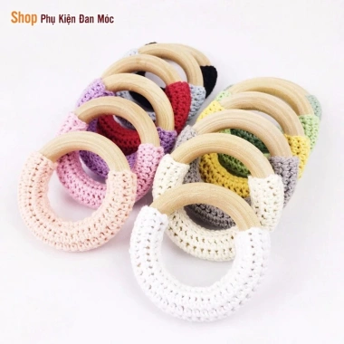 Khoen tròn gỗ thắt macrame đa năng – làm túi xách, đồ handmade, giá chỉ 13.000₫