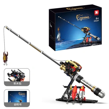 Khối lắp ráp cần câu cá - Bộ cuộn dây câu, đồ chơi giáo dục câu cá biển, giảm giá 23%