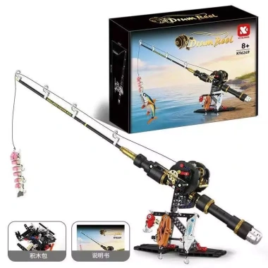 Khối lắp ráp cần câu cá - Bộ cuộn dây câu, đồ chơi giáo dục câu cá biển, giảm giá 23%
