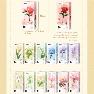 Khối xây dựng vi mô FLAZEA – Gạch mô hình hoa Tulip hồng, lắp ráp nhựa, giá 71.720đ