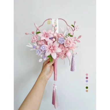 Khung quạt cổ trang đa mẫu Quạt triền hoa, cưới len, kẽm nhung giá 35.000đ 5