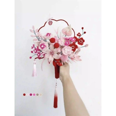 Khung quạt cổ trang đa mẫu Quạt triền hoa, cưới len, kẽm nhung giá 35.000đ 7