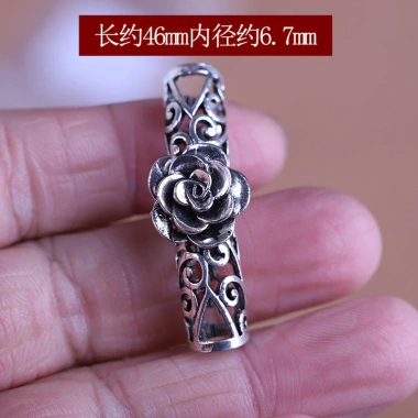 Khuỷu Tay Bạc Tây Tạng - Vòng Tay Cổ Bạc Gà Trống Máu Nho, Ống Vòng Tay, 15.027₫ 6