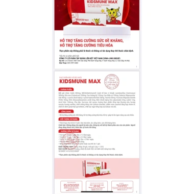 KIDSMUNE MAX Vitamin Tổng Hợp Cho Trẻ 2-12 Tuổi - Hỗ Trợ Miễn Dịch, Phát Triển Tư Duy, Giá Ưu Đãi 506.000 VND 4 KIDSMUNE MAX Vitamin Tổng Hợp Cho Trẻ 2-12 Tuổi - Hỗ Trợ Miễn Dịch, Phát Triển Tư Duy, Giá Ưu Đãi 506.000 VND 4