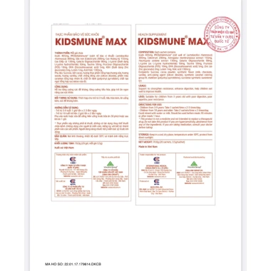 KIDSMUNE MAX Vitamin Tổng Hợp Cho Trẻ 2-12 Tuổi - Hỗ Trợ Miễn Dịch, Phát Triển Tư Duy, Giá Ưu Đãi 506.000 VND