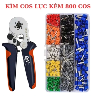Kiềm bấm cos IWISS HSC8 0.25-6.0mm² - Cos vuông, ống tròn, pin, giá ưu đãi 215k