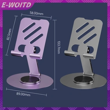 Kim loại E-WOITD 360 xoay, gập lại, chống trượt - Đỡ điện thoại & máy tính bảng, điều chỉnh linh hoạt 49.347 VND
