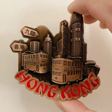 Kim Loại Hồng Kông Xe Buýt Ba Chiều, Nam Châm Dán Từ Tủ Lạnh, Lưu Niệm, Quà Tặng 2