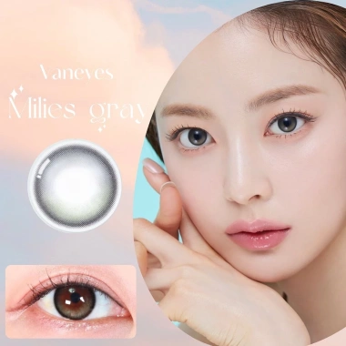 Kính Áp Tròng MINA LENS MILIES GRAY 0-8 Độ - Giá 75k, bảo vệ mắt thời trang